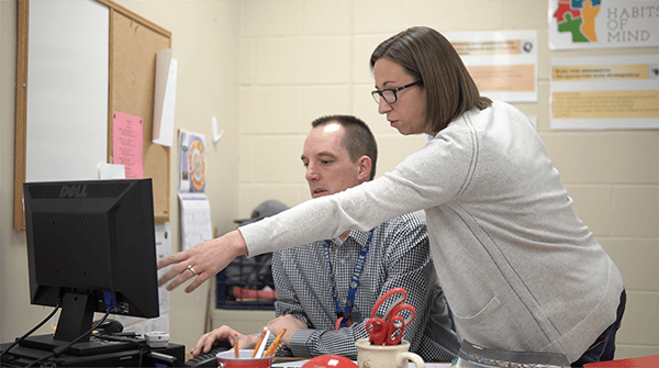 Photo showing on-site coaching
